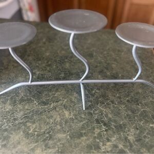 Silver Metal Candle Holder